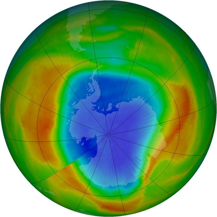 Antarctic ozone map for 26 October 1983